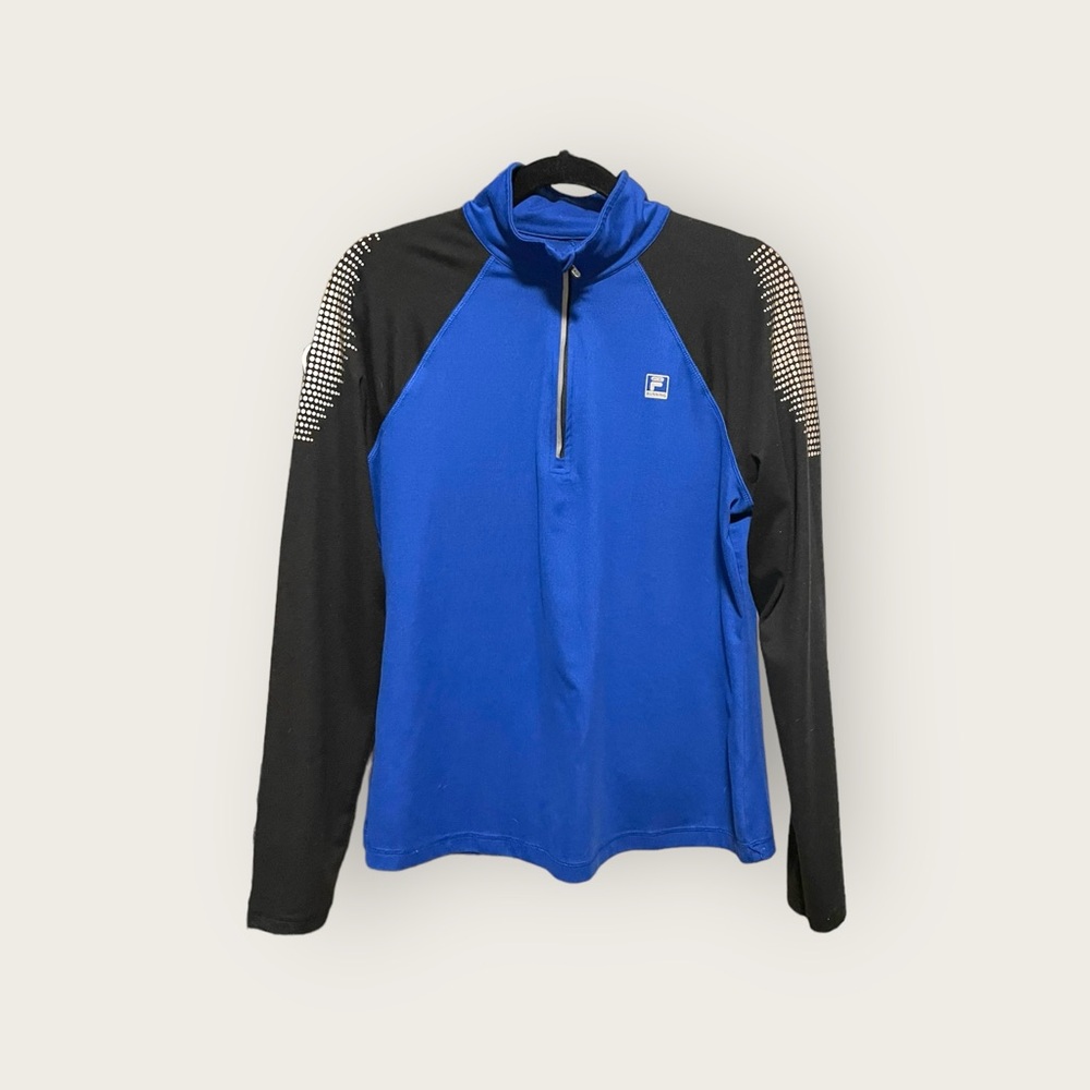 FILA large women’s long sleeve reflective athletic shirt with 3/4 zip. - Picture 3 of 6